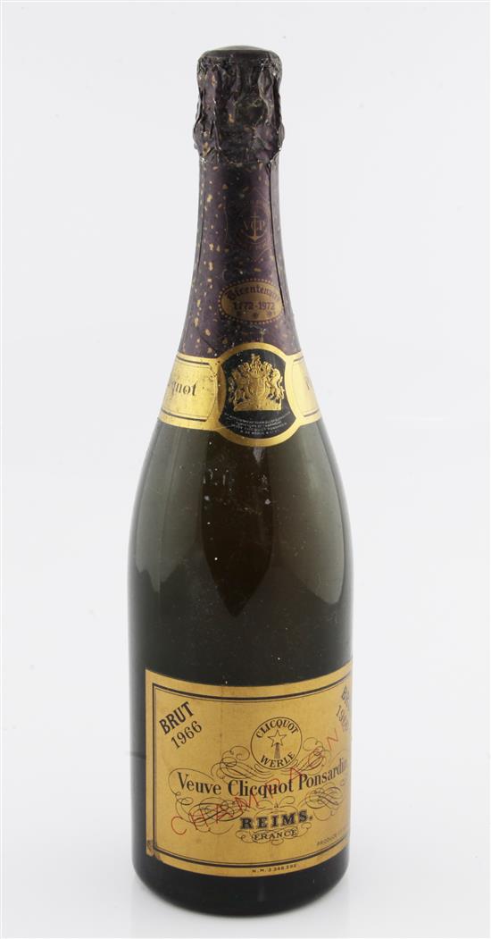 One bottle of Veuve Cliquot Ponsardin Brut 1966 Champagne.